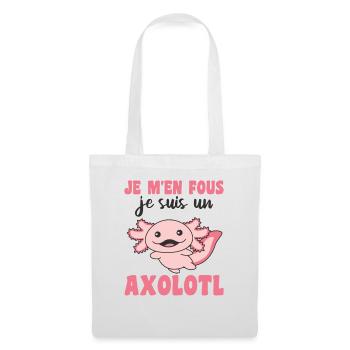 Je m'en fous je suis un axolotl - süßes Axolotl - Stoffbeutel - Weiß - Vorne