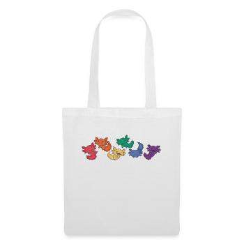 Regenbogen Axolotl Flag Pride LGBTQ süße Axolotls - Stoffbeutel - Weiß - Vorne