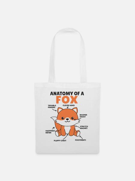 süßer Fuchs Erklärung Anatomy of a Fox - Stoffbeutel - Weiß