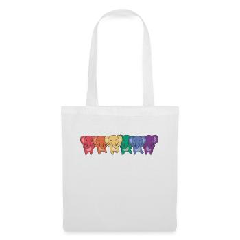 Rainbow Elephant Flag Pride LGBTQ Mignon Elephant - Sac en tissu - blanc - Devant