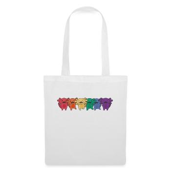 Regenbogen Axolotl Flag Pride LGBTQ süße Axolotls - Stoffbeutel - Weiß - Vorne