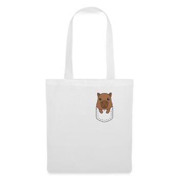 Capybara in pocket sweet capybara in breast pocket - Tote Bag - white - Front