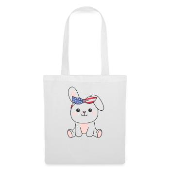 4 juillet American Bunny for Kids USA - Sac en tissu - blanc - Devant