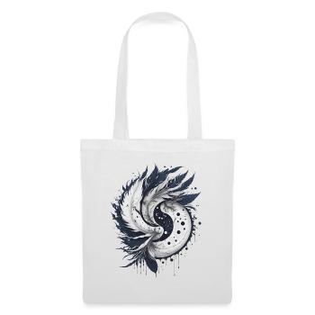 Harmony of Feathers: Elegant Yin and Yang - Tote Bag - white - Front