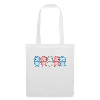 Drapeau transgenre Fierté LGBTQ paresseux mignon - Sac en tissu - blanc - Devant