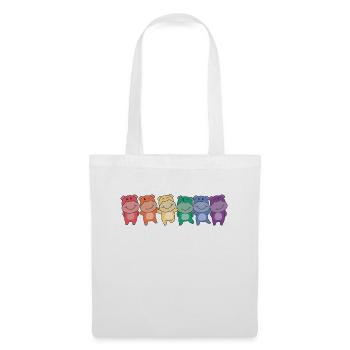 Rainbow Hippo Flag Pride LGBTQ Cute Hippos - Tote Bag - white - Front