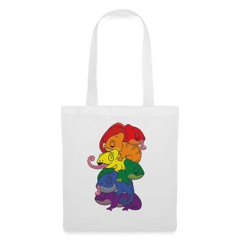 Rainbow Flag Pride LGBTQ Cute Chameleon Stack - Tote Bag - white - Front