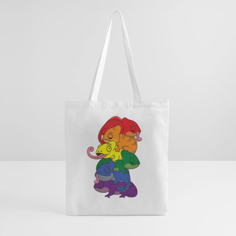 Drapeau arc-en-ciel Pride LGBTQ Mignon Caméléon Stack Sac en tissu