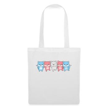 Drapeau transgenre fierté LGBTQ renard mignon - Sac en tissu - blanc - Devant