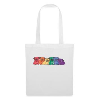 Rainbow Pug Flag Pride LGBTQ Cute Dogs - Tote Bag - white - Front