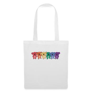 Regenbogen Koala Flag Pride LGBTQ süße Koalas - Stoffbeutel - Weiß - Vorne