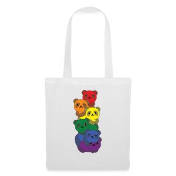 Rainbow Flag Pride LGBTQ Cute Panda Stack - Tote Bag - white - Front