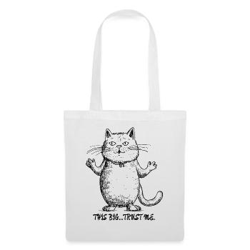 So big... Believe Me: Show-Off Cartoon Cat - Tote Bag - white - Front