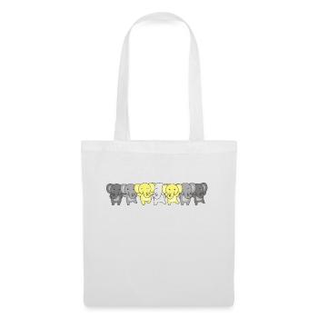 Demiping Flag Pride LGBTQ Cute Elephant - Tote Bag - white - Front