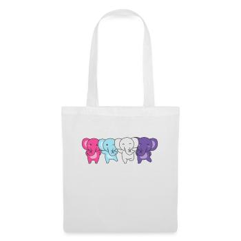Multisexual Flag Pride LGBTQ Cute Elephant - Tote Bag - white - Front