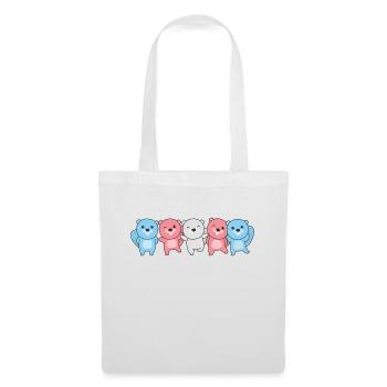 Transgender Flag Pride LGBTQ mignon castor - Sac en tissu - blanc - Devant