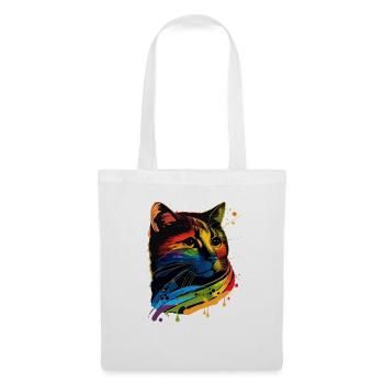 Rainbow Flag Gay Pride LGBTQ Katzen süße Katze - Stoffbeutel - Weiß - Vorne