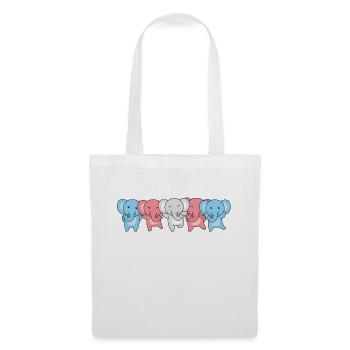 Drapeau transgenre Fierté LGBTQ Mignon éléphant - Sac en tissu - blanc - Devant