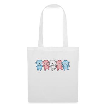Drapeau transgenre Fierté LGBTQ Singe mignon - Sac en tissu - blanc - Devant