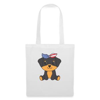 4 juillet American Rottweiler for Kids USA - Sac en tissu - blanc - Devant
