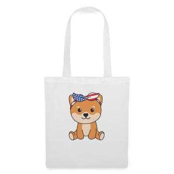 4. Juli amerikanischer Shiba Inu für Kinder USA - Stoffbeutel - Weiß - Vorne