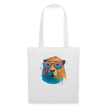 Capybara animaux mignons pour enfants aquarelle - Sac en tissu - blanc - Devant