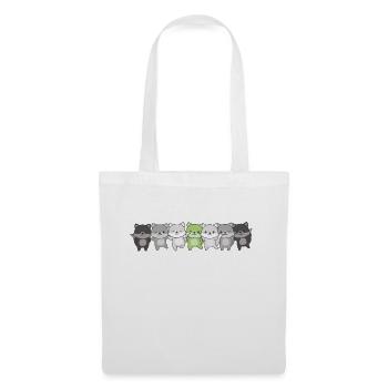 Agender Flag Pride LGBTQ Cute Fox - Tote Bag - white - Front