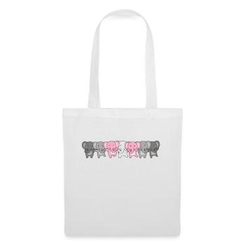 Demigirl Flag Pride LGBTQ Cute Elephant - Tote Bag - white - Front