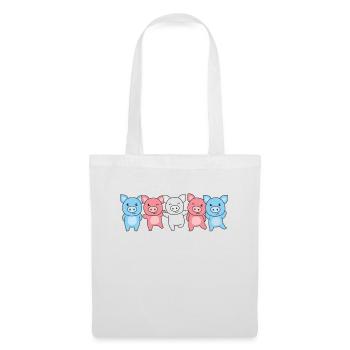 Drapeau transgenre Fierté LGBTQ Cochon mignon - Sac en tissu - blanc - Devant