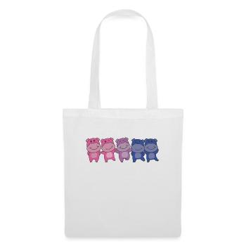 Bisexuell Flag Pride LGBTQ süßer Hippo - Stoffbeutel - Weiß - Vorne