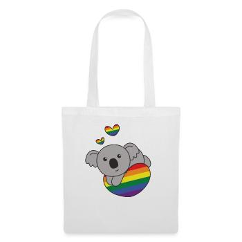 Regenbogen Flag Pride LGBTQ süßes Koala Love - Stoffbeutel - Weiß - Vorne