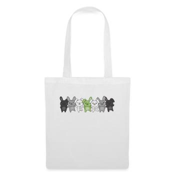 Agender Flag Pride LGBTQ Cute Bunny - Tote Bag - white - Front