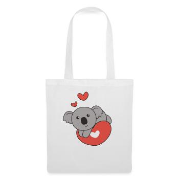 Koala zum Valentinstag süße Tiere Herzen - Stoffbeutel - Weiß - Vorne