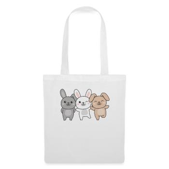 lapin animaux mignons pour enfants lapin manga - Sac en tissu - blanc - Devant