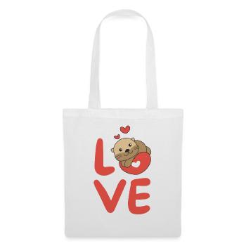 Loutres pour la Saint-Valentin Animaux mignons Cœurs Amour - Sac en tissu - blanc - Devant