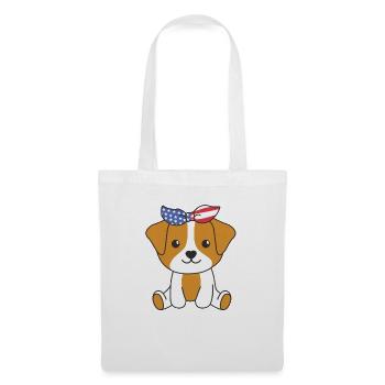 4. Juli amerikanischer Jack Russell für Kinder USA - Stoffbeutel - Weiß - Vorne
