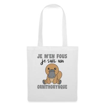 Je m'en fous je suis un ornithorynque Schnabeltier - Stoffbeutel - Weiß - Vorne