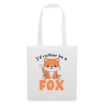 I'd rather be a fox - cute fox - Tote Bag - white - Front