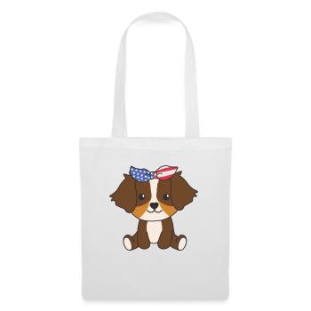 4. Juli amerikanischer Australian Shepherd USA - Stoffbeutel - Weiß - Vorne