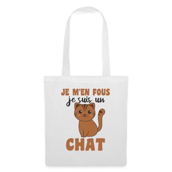 Je m’en fous je suis un chat - cute cat - Sac en tissu - blanc - Devant
