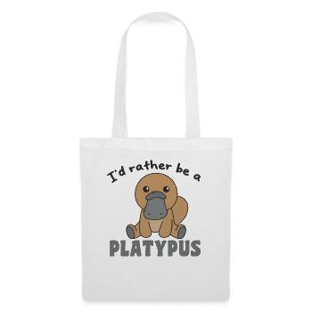 I'd rather be a platypus - cute animal - Tote Bag - white - Front
