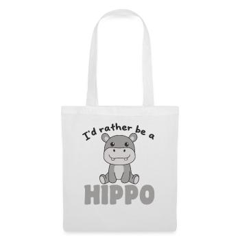 I'd rather be a hippo - cute hippo - Tote Bag - white - Front