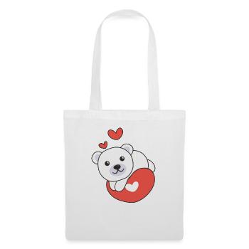 Polar bear for Valentine's Day cute animals hearts - Tote Bag - white - Front