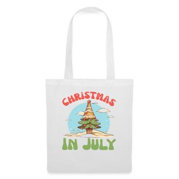 Noël en juillet - drôle d’été Noël - Sac en tissu - blanc - Devant