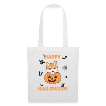 Shiba Inu in pumpkin cute dogs Happy Halloween - Tote Bag - white - Front