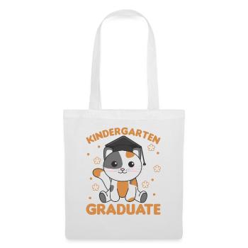 Kids Kindergarten graduate Katze Graduation - Stoffbeutel - Weiß - Vorne