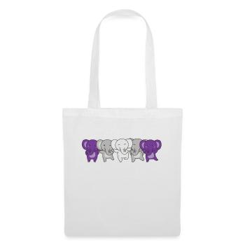 Graysexual Flag Pride LGBTQ Cute Elephant - Tote Bag - white - Front