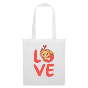 Triceratops pour la Saint-Valentin mignons animaux coeurs - Sac en tissu - blanc - Devant