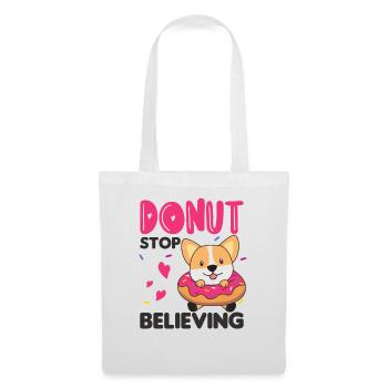 Cute Corgi funny animals in donut pun pink - Tote Bag - white - Front
