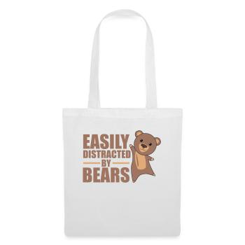 Easily distracted by bear - cute bear - Tote Bag - white - Front